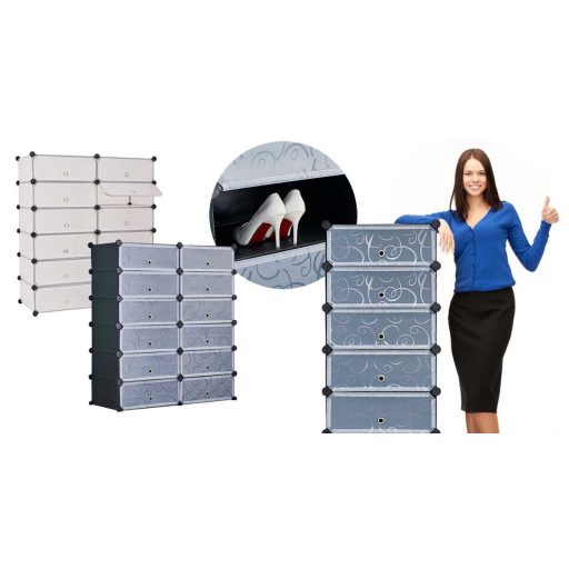 Plastikowa szafa modułowa do butów, w 2 kolorach-biała