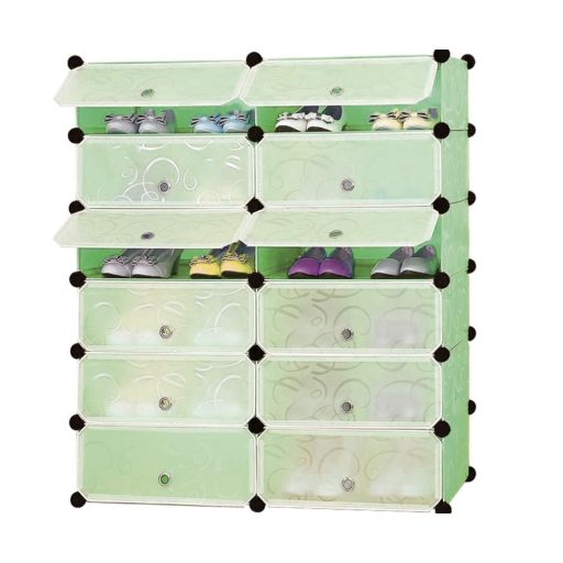 Plastikowa szafa modułowa do butów, w kilku kolorach, zielona