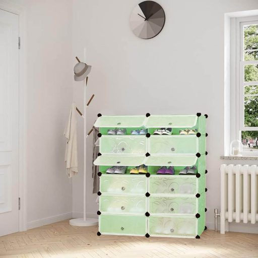 Plastikowa szafa modułowa do butów, w kilku kolorach, zielona