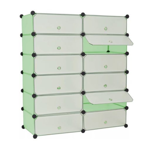 Plastikowa szafa modułowa do butów, w kilku kolorach, zielona