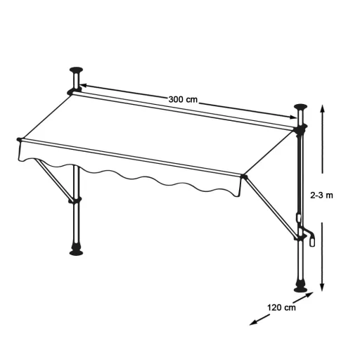 Markiza zwijana, dostępna w kilku wielkościach i kolorach - beżowy, 300x120cm