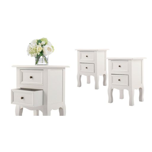 Zestaw 2 szafek nocnych, białe