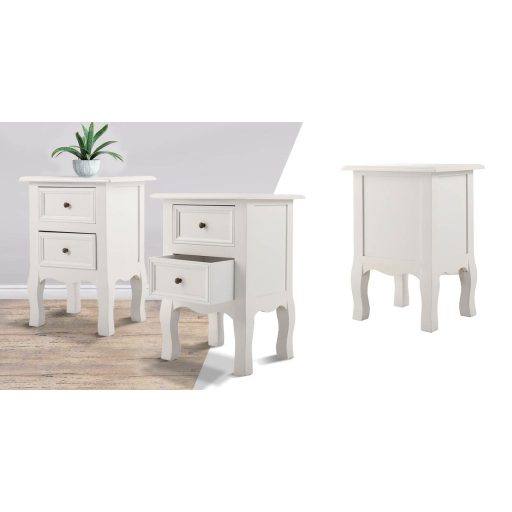 Zestaw 2 szafek nocnych, białe