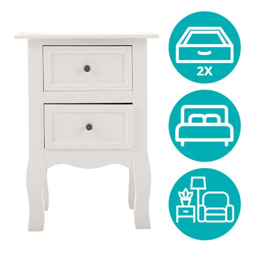 Zestaw 2 szafek nocnych, białe