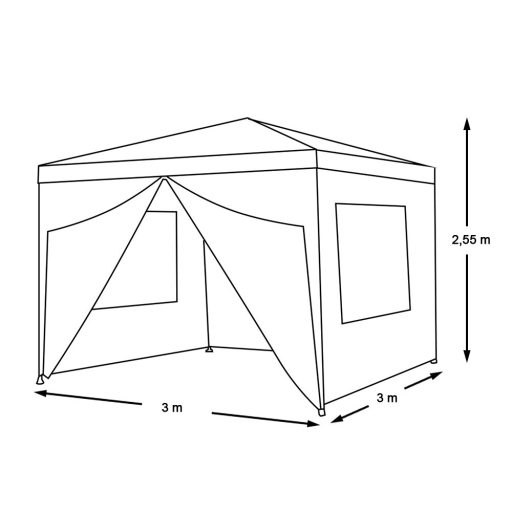 Namiot imprezowy 3x3m, biały