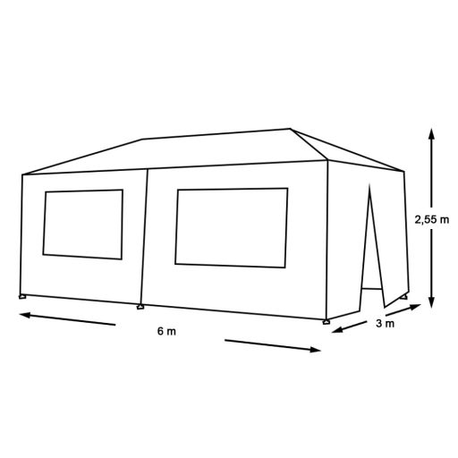 Namiot imprezowy, biały, dostępny w 3 wielkościach-3x6 metrowy