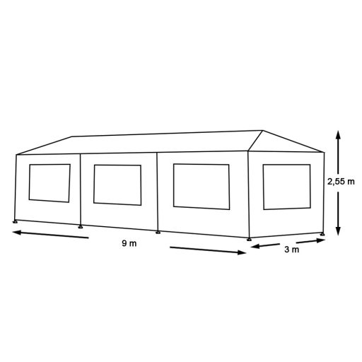 Namiot imprezowy, biały, dostępny w 3 wielkościach-3x9 metrowy