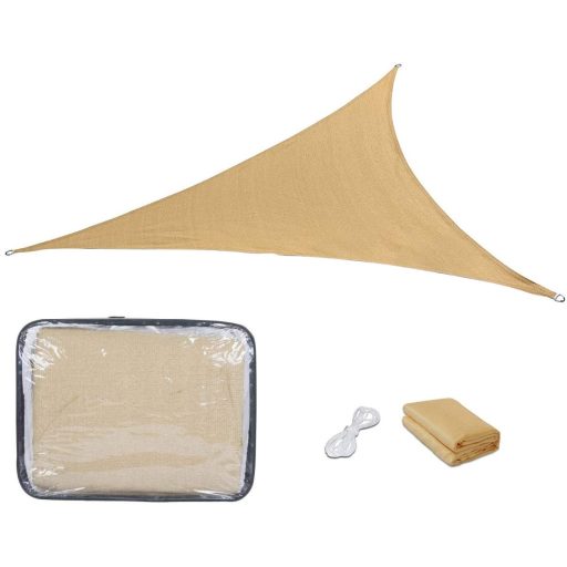 Żagiel przeciwsłoneczny, 3,6 metrowy, więcej rodzajów-trójkątny, polietylen, beżowy