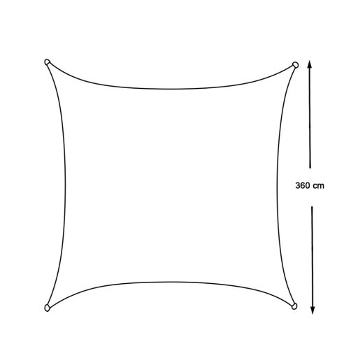 Żagiel przeciwsłoneczny, 3,6 metrowy, więcej rodzajów-kwadratowy, polietylen, beżowy