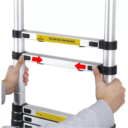 Drabina teleskopowa, aluminiowa, 3 rozmiary-4,1 metrowy