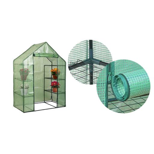 Mobilna szklarnia ogrodowa z półkami