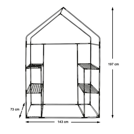Mobilna szklarnia ogrodowa z półkami
