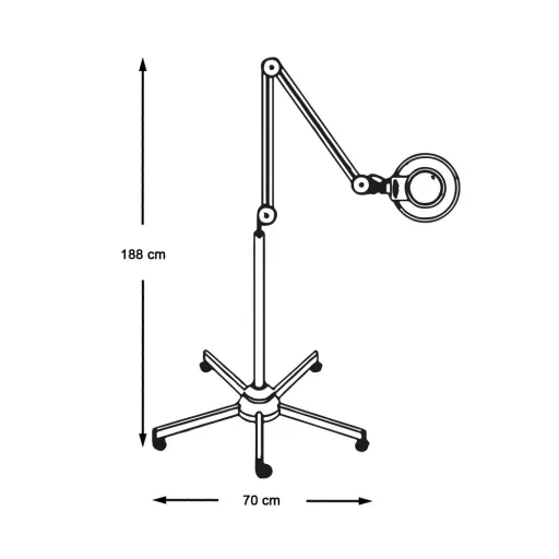 Lampa kosmetyczna z lupą na statywie