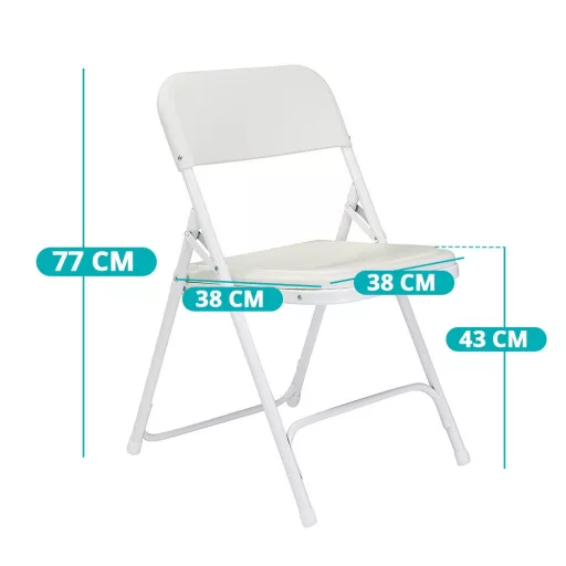Krzesła składane, 4 szt, białe
