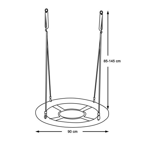 Huśtawka bociane gniazdo-90 centymetrowa-niebieska-bez namiotu