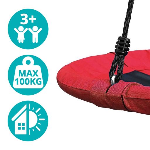 Huśtawka bociane gniazdo-110 centymetrowa-czerwona-bez namiotu