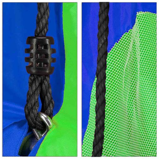 Huśtawka bociane gniazdo-110 centymetrowa-niebieska-z namiotem