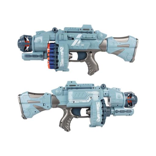 Karabin maszynowy dla dzieci z efektem dźwiękowym, w 2 kolorach, zestaw naboji w prezencie-szary