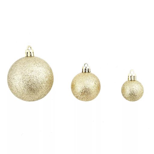 112-częściowy zestaw ozdób choinkowych, w kilku kolorach-złoty