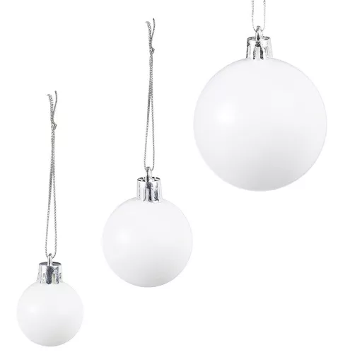 112-częściowy zestaw ozdób choinkowych, w kilku kolorach-biały