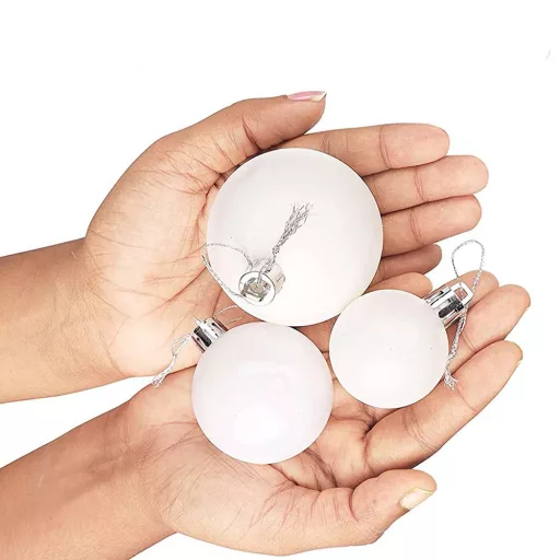 112-częściowy zestaw ozdób choinkowych, w kilku kolorach-biały