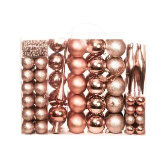   112-częściowy zestaw ozdób choinkowych, w kilku kolorach-rosegold