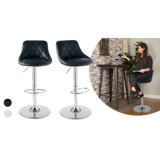 Krzesła barowe z oparciem, 2 szt, dostępne w 2 kolorach-czarne