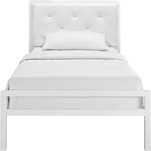 Metalowa rama łóżka Hanna ze stelażem w prezencie, dostępne w kilku wymiarach i kolorach-90x200 cm-owa-biała