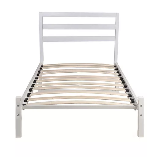 Metalowa rama łóżka Bella ze stelażem w prezencie, dostępne w kilku wymiarach i kolorach-90x200 cm-owa, biała