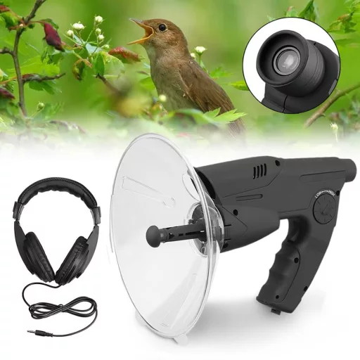 Mikrofon kierunkowy paraboliczny ze słuchawkami