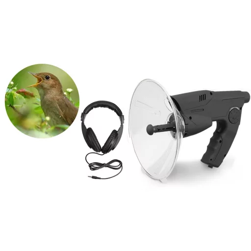 Mikrofon kierunkowy paraboliczny ze słuchawkami