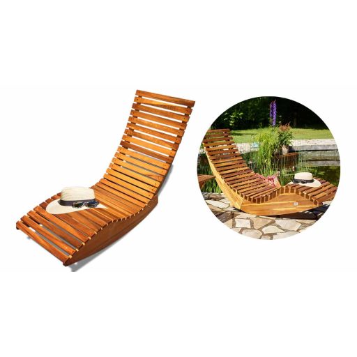 Drewniany leżak bujany