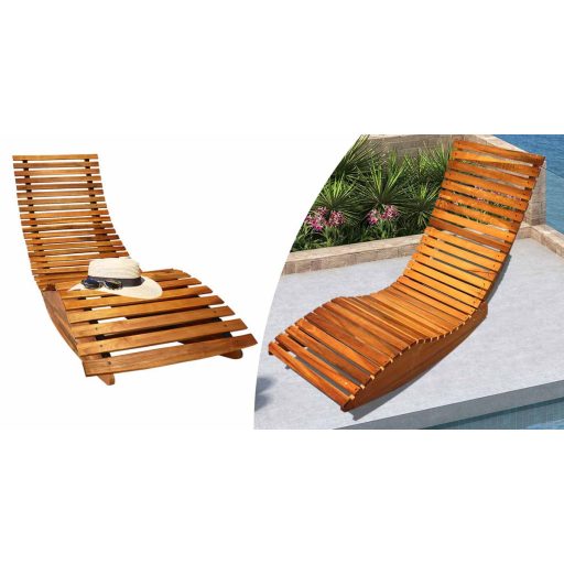Drewniany leżak bujany