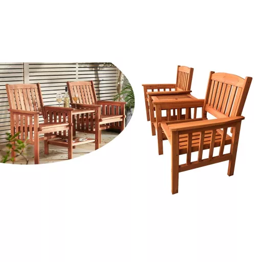 Drewniany zestaw ogrodowy dla 2 osób