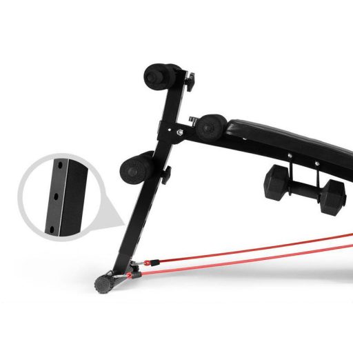 Ławka do ćwiczeń brzucha z liną gumową i hantlami