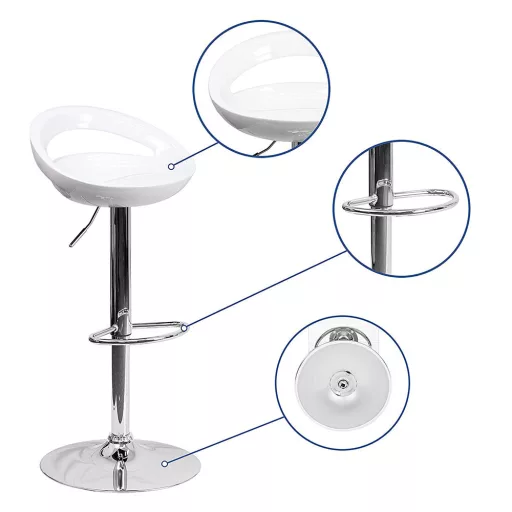 Krzesła barowe Kitti 2 szt, w kilku kolorach-białe