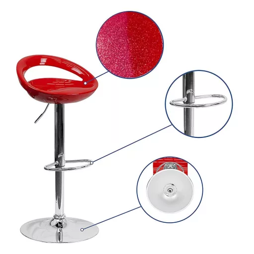 Krzesła barowe Kitti 2 szt, w kilku kolorach-bordowe