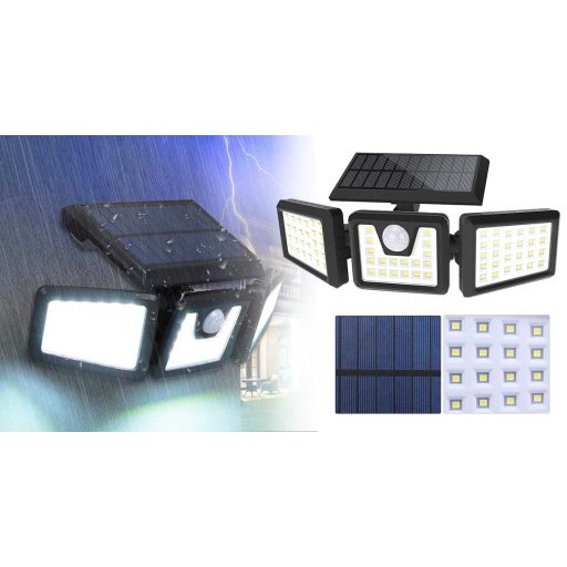 Lampa solarna obrotowa z 3 panelami
