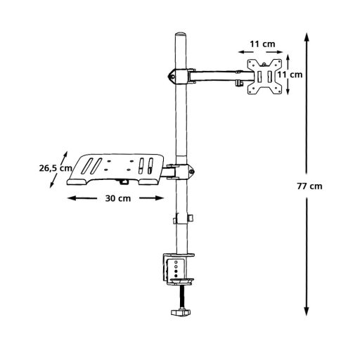 Biurkowy uchwyt na monitor i laptop