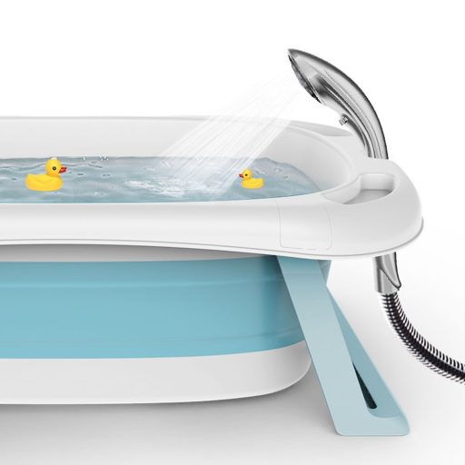 Składana wanienka dla dzieci z siateczką, niebieska