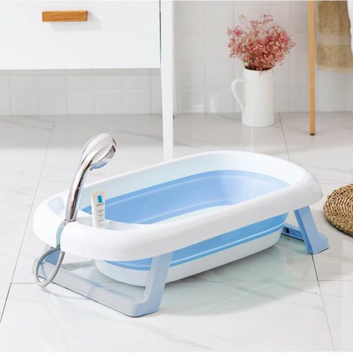 Składana wanienka dla dzieci z siateczką, niebieska