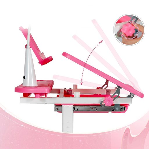 Biurko dziecięce wielofunkcyjne z regulacją wysokości-różowe