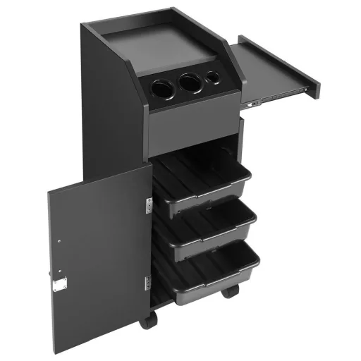 Wózek kosmetyczny z zamkiem w wielu kolorach - Czarny