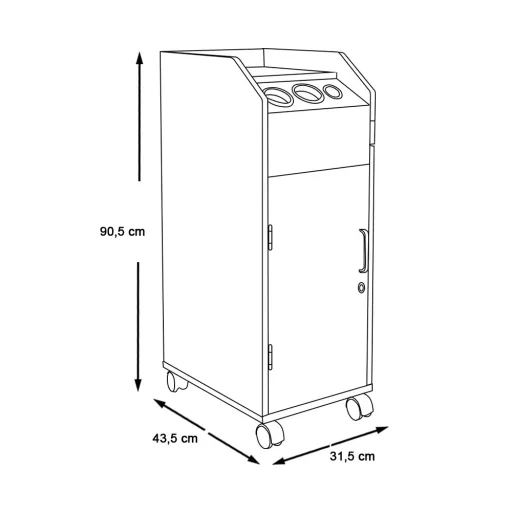 Wózek kosmetyczny z zamkiem w wielu kolorach - Czarny