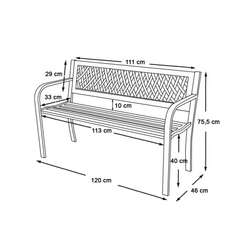 Ławka ogrodowa w kilku rodzajach, siatkowa