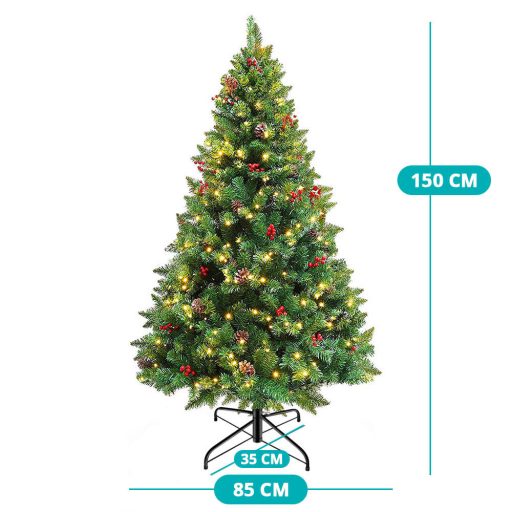 Sztuczna choinka z 180 diodami LED, ciepła biel, 150 cm