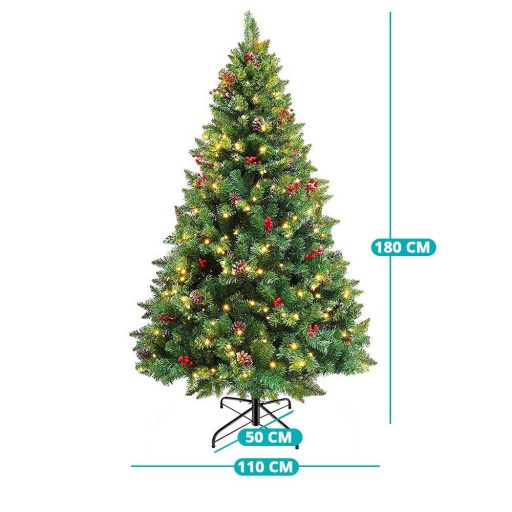 Sztuczna choinka z 260 diodami LED, ciepła biel, 180 cm