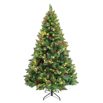 Sztuczna choinka z 320 diodami LED, ciepła biel, 210 cm