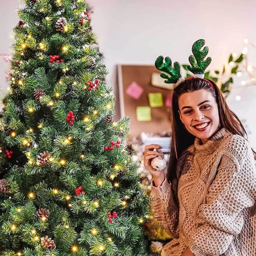 Sztuczna choinka z 320 diodami LED, ciepła biel, 210 cm