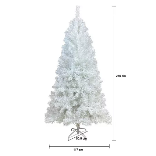 Biała sztuczna choinka - w kilku rozmiarach - 210 cm-owa